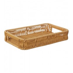 Bandeja 25x15cm Retangular Autumn em Rattan com Alça